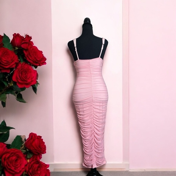 🌸Pink Ruched Cocktail Dress 🌸 Sz 0-2 or XS - Picture 5 of 7